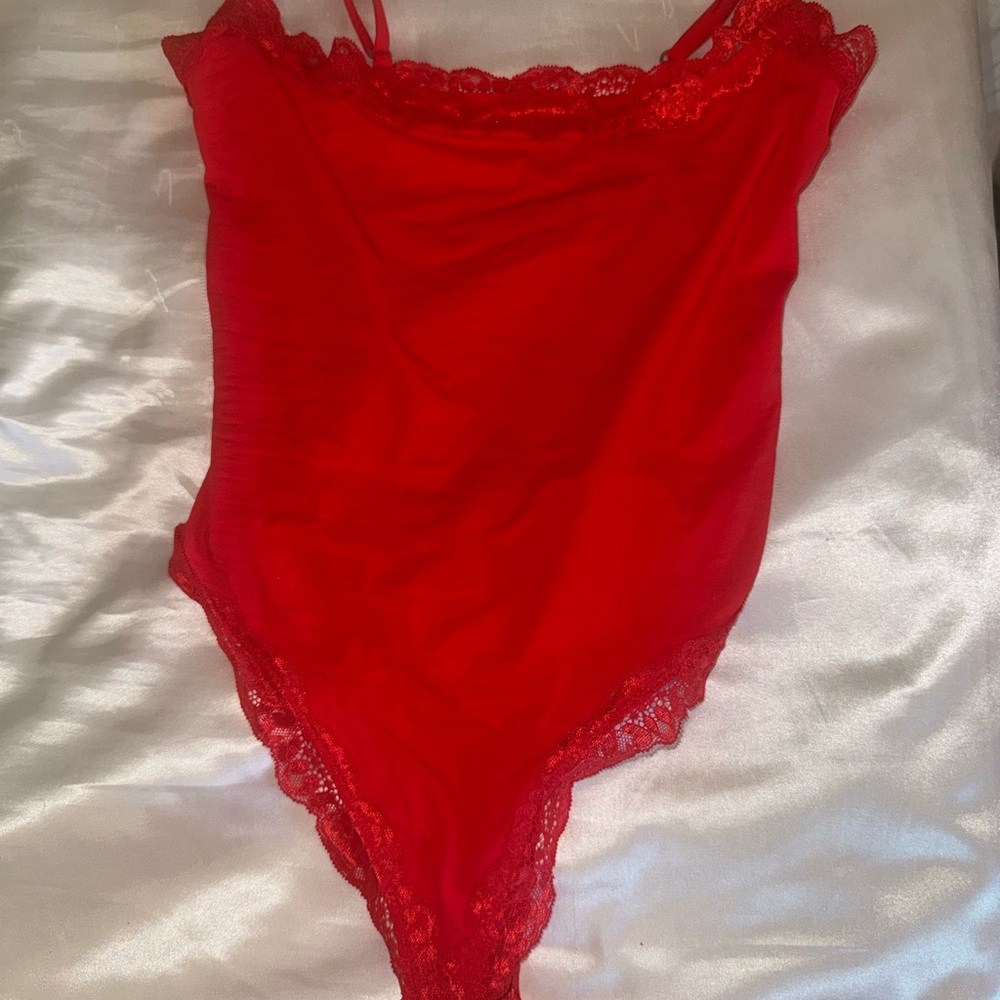 Elegant Red Lace SUUKSESS Bodysuit